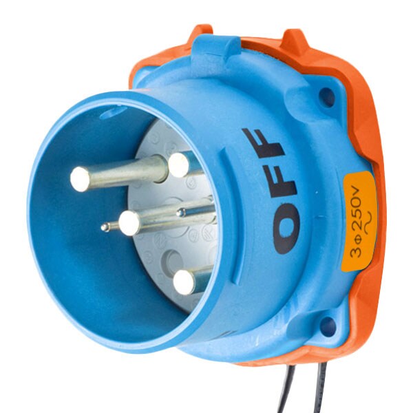 Receptáculo de clavija y enchufe Meltric, 100 A, 250V AC, NEMA 3R - 31-68173-K07-972