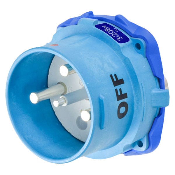 Receptáculo Pin & Sleeve Meltric, 150 A, 208V AC, NEMA 4X - 63-98163