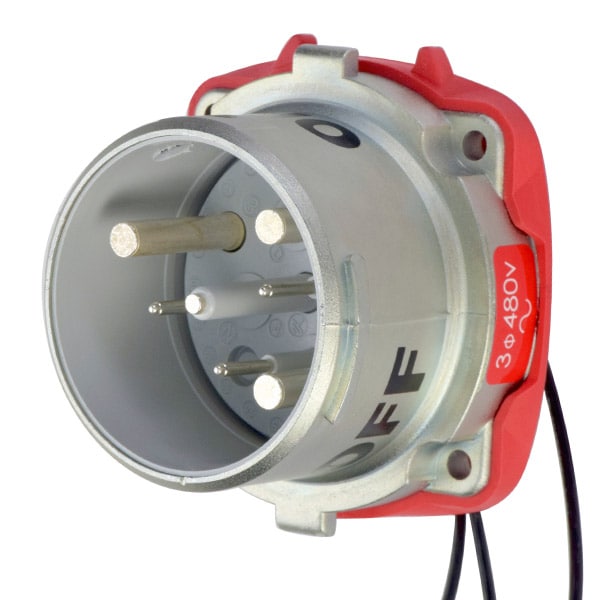 Receptáculo pin y carcasa, 60 A, 600V CA, 3 polos, NEMA 4X - 37-68043-263