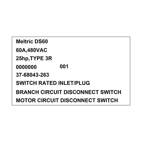 Receptáculo pin y carcasa, 60 A, 600V CA, 3 polos, NEMA 4X - 37-68043-263