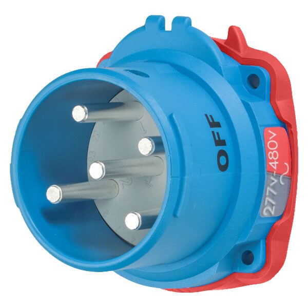 Meltric Pin & Sleeve Receptacle, 30 A, 277/480V AC, 3 Pole, NEMA 4X - 63-38047