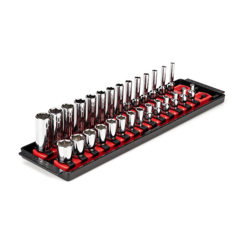 Juego de dados de 1/4 de pulgada con rieles (4 mm-15 mm) de 6 puntas (28 piezas) - SHD90211