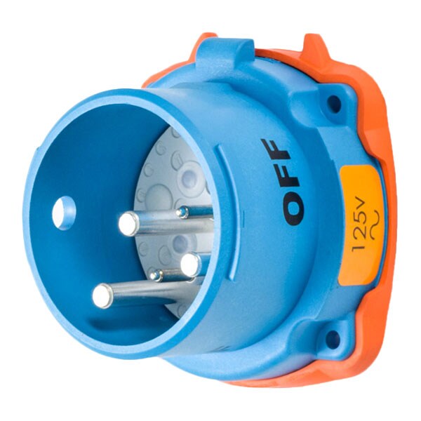 Receptáculo de clavija y enchufe Meltric, 30 A, 125V AC, 3 polos, NEMA 3R - 33-38075-972