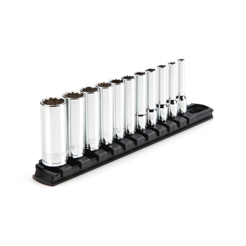 Juego de dados de 12 puntas profundos de 1/4 de pulgada TEKTON de 5/32 a 9/16 de pulgada (11 piezas) - SHD90107