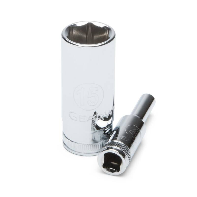 Juego de dados profundos métricos de 6 puntos de 1/4 de pulgada de GEARWRENCH (13 piezas) - 80304