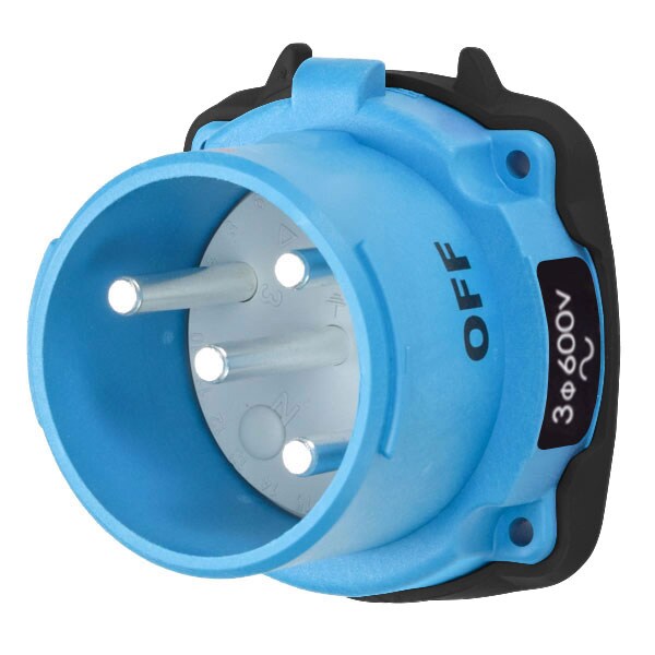 Receptáculo Meltric Pin & Sleeve, 30 A, 600V AC, 3 Polos, NEMA 4X - 33-38143-A155-4X