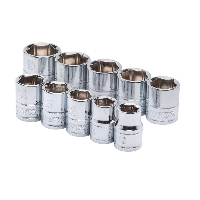 Set de dados estándar SAE/MM de 3/8 pulgadas de Husky (20 piezas) - H3D20PCSR