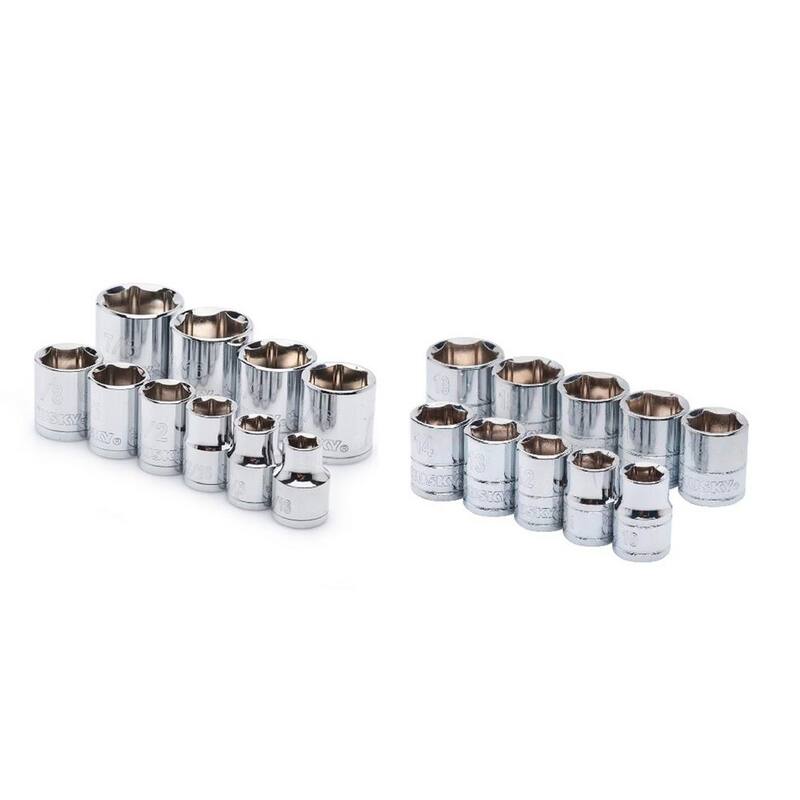 Set de dados estándar SAE/MM de 3/8 pulgadas de Husky (20 piezas) - H3D20PCSR