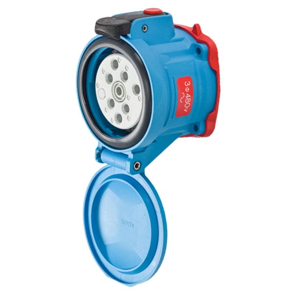 Receptáculo Pin y Manga Meltric, 60 A, 600V CA, 3 Polos, NEMA 4X - 63-64043-974-843-NC