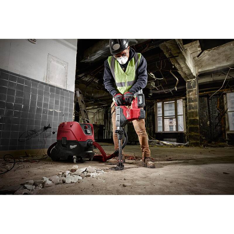 Martillo rotativo inalámbrico sin escobillas Milwaukee M18 FUEL ONE-KEY de 18 voltios con SDS-MAX de 1-3/4 pulgadas, con dos baterías de 12.0 Ah/llave de impacto - 2718-22HD-2962-20.