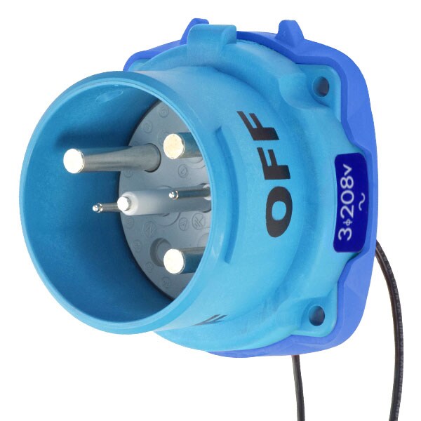 Receptáculo de clavija y enchufe Meltric, 100 A, 2 polos, NEMA 4X - 33-68232-C-K16-972