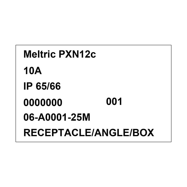 Meltric 06-A0001-25M RECEPTACLE/ANGLE ADAPTER/BOX 45 DEGREE - 06-A0001-25M