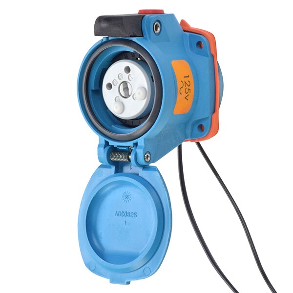 Receptáculo de clavija y enchufe Meltric, 20 A, 125V AC, NEMA 4X - 63-14075-972