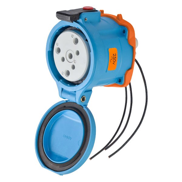 Receptáculo Pin & Sleeve Meltric, 60 A, 250/600V AC, 3 Polos, NEMA 4X - 33-64073-263