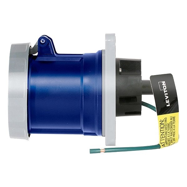 Receptáculo de clavija y enchufe Leviton, 100 A, 250V CA, Trifásico, 3 Polos, NEMA 12, 3R, 4X, 6P - 4100R9WLEV