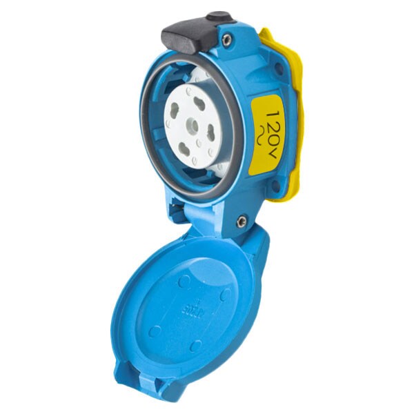 Receptáculo de clavija y enchufe Meltric, 20 A, 120V CA, 3 Polos, NEMA 4X - 01-N4165