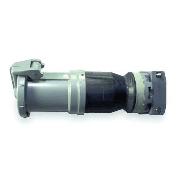 Conector a prueba de agua de clavija y toma Hubbell Wiring Device-Kellems, 100 A, 250/600V AC, Monofásico, 2 Polos, Estilo 2 de Puesta a Tierra - HBL3100CS2W