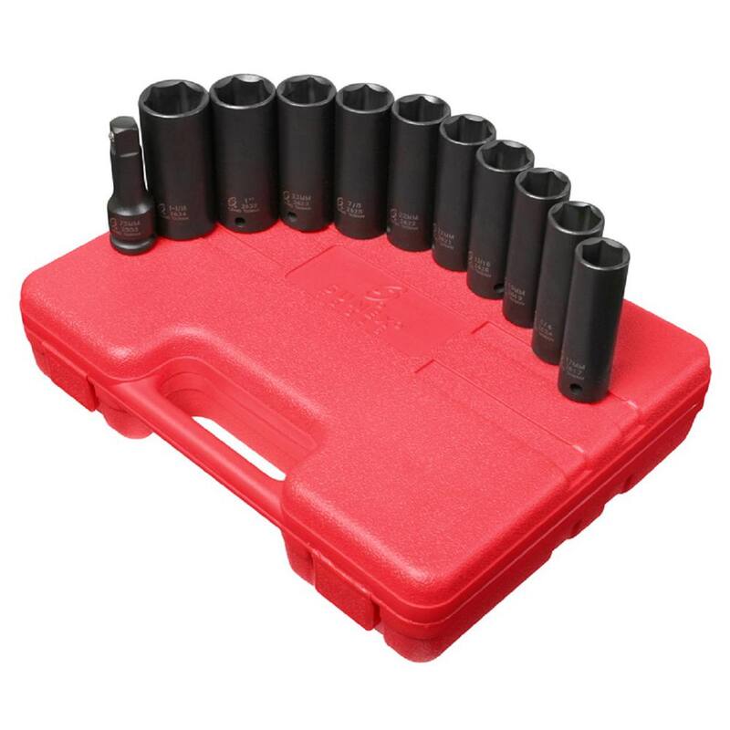 Juego de dados profundos SAE/métricos extra grandes (11 piezas) - SUN2611
