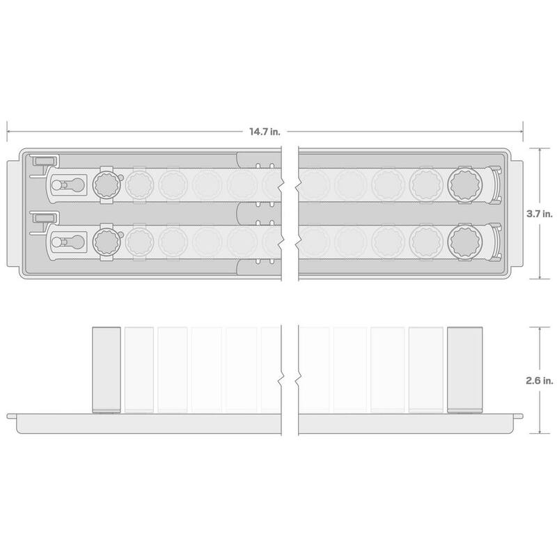 Juego de dados de 12 puntos de 1/4 de pulgada TEKTON con rieles (5/32 a 9/16 pulgadas) (22 piezas) - SHD90213