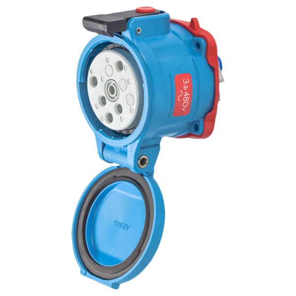 Receptáculo de clavija y enchufe Meltric, 50 A, 480V AC, 3 polos, NEMA 3R - 31-34243-K04-972-843