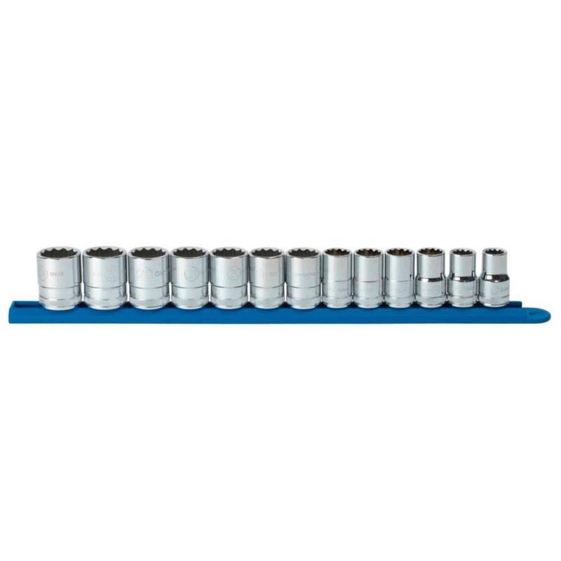 Juego de dados métricos estándar de 12 puntos de 1/2 pulgadas de GEARWRENCH (conjunto de 13 piezas) - 80710D