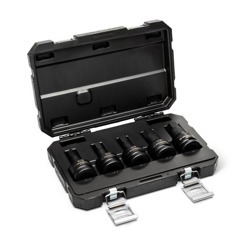Juego de puntas hexagonales de impacto SAE de 3/4 pulgadas de GEARWRENCH con estuche moldeado por soplado (5 piezas) - 84899-06