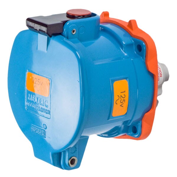 Receptáculo de espiga y enchufe, 100 A, 125V AC, NEMA 3R - 37-64175-C-K07-NC