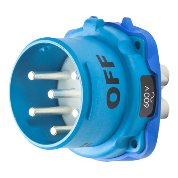 Receptáculo de clavija y enchufe Meltric, 30 A, 600V AC, 5 Polos - 33-38551