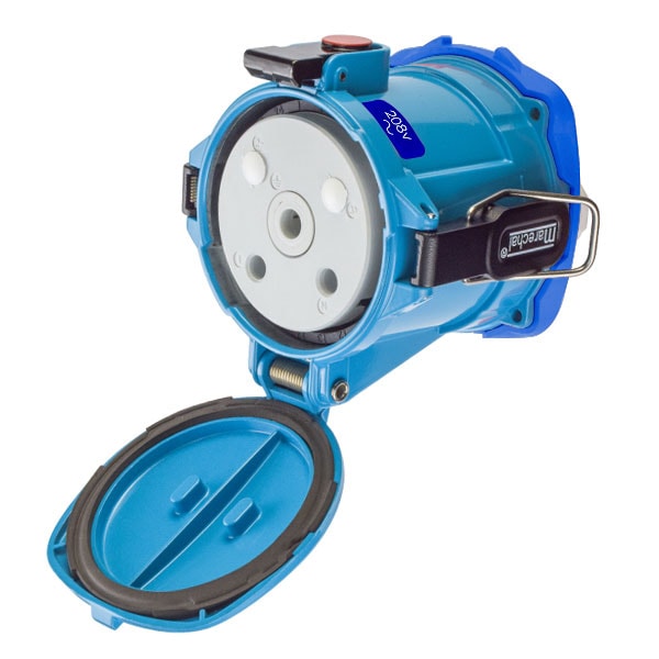 Receptáculo de clavija y enchufe Meltric, 150 A, 208V AC, NEMA 4X - 69-94162