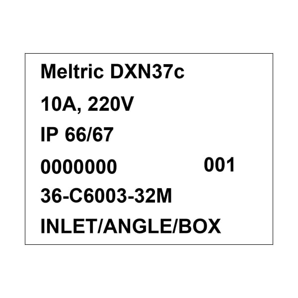 Adaptador de entrada/ángulo de caja Meltric 36-C6003-32M a 30 grados