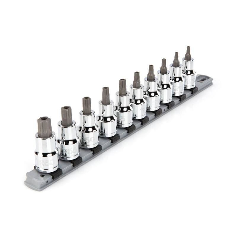 Juego de dados de vaso para bits Torx resistente a manipulaciones de 1/2 pulgadas de TEKTON TR20-TR60 (10 piezas) - SHB92104