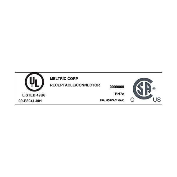 Receptáculo Pin & Sleeve Meltric, 15 A, 480V AC, 4 Polos - 09-P8041-001