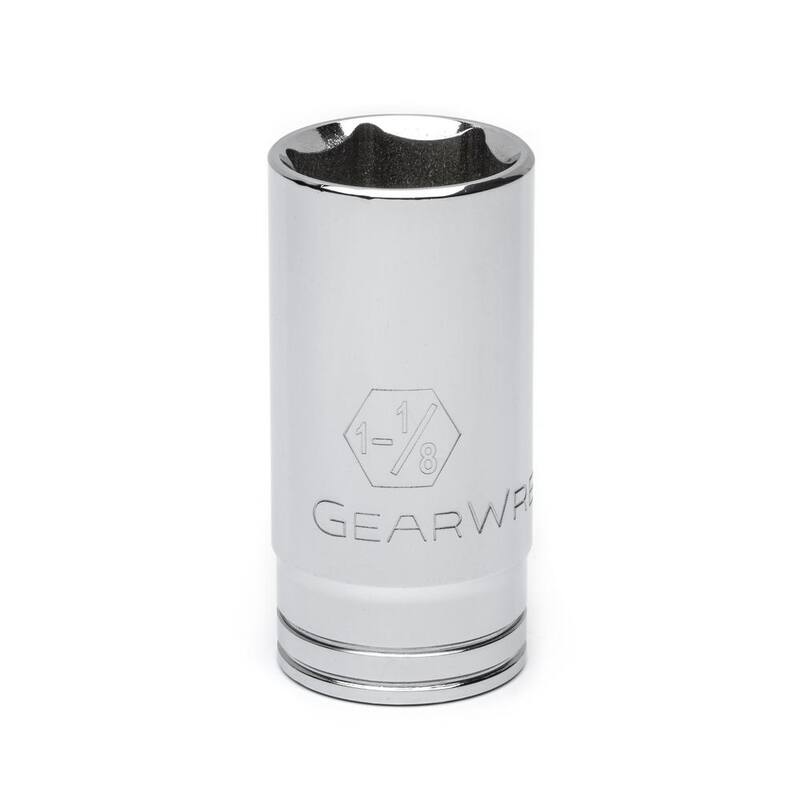Juego de dados profundos GEARWRENCH de 1/2 pulgadas de 6 puntos de medida estándar en sistema Imperial (14 piezas) - 80733