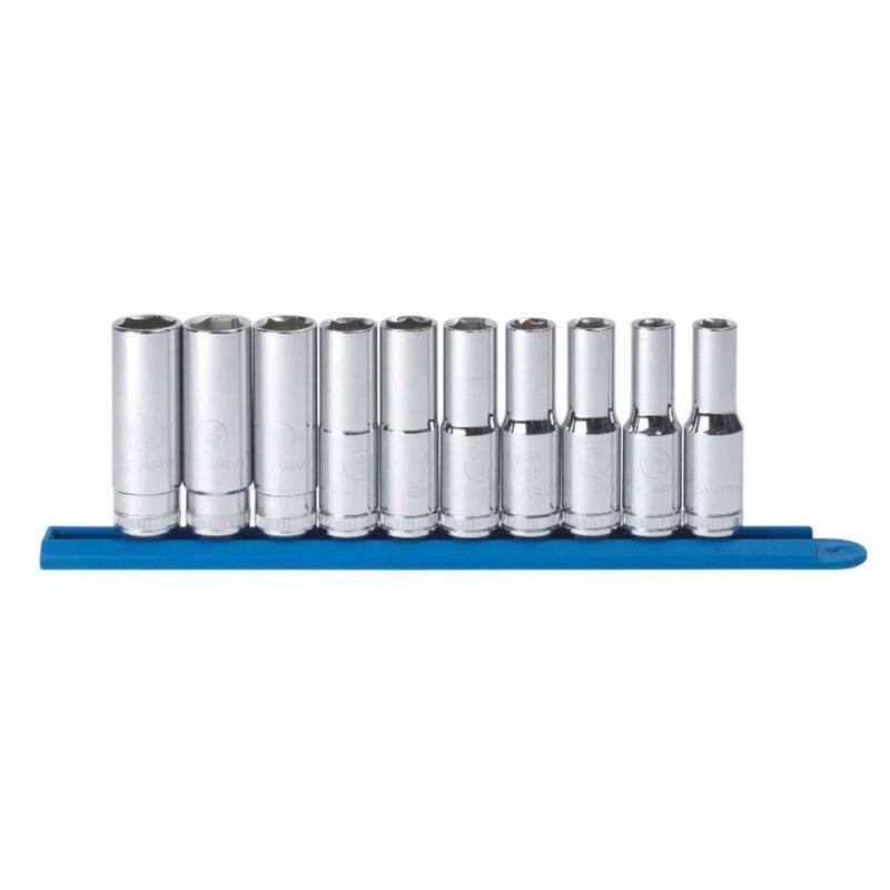 Juego de llaves de vaso métricas profundas de 6 puntos de 1/2 pulgadas (10 piezas) - 80704