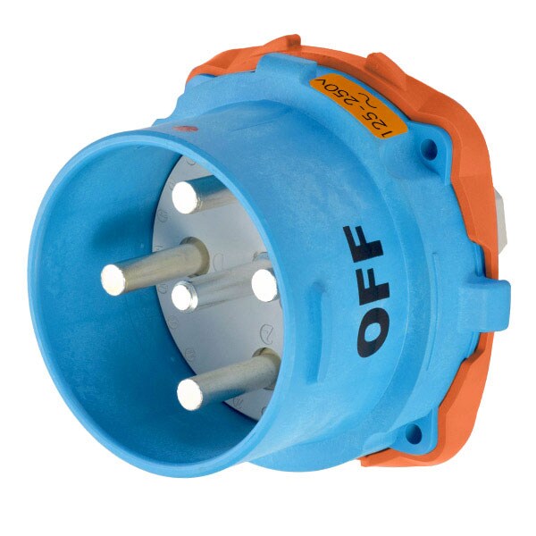 Receptáculo de clavija y enchufe Meltric, 100 A, 125/250V AC, 3 Polos, NEMA 4X - 33-98077