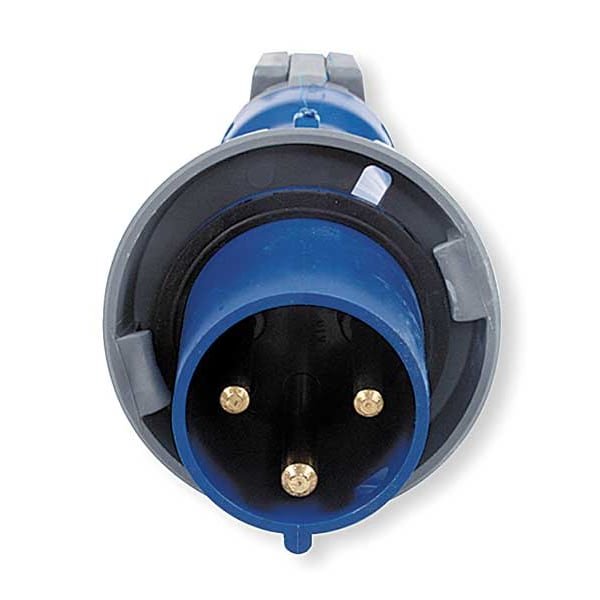 Clavija y enchufe estanco de pines y contactos de Hubbell Wiring Device-Kellems, 60 A, 250 V CA, Monofásico, 2 Polos, Puesta a tierra IEC, NEMA No clasificado - HBL360P6W