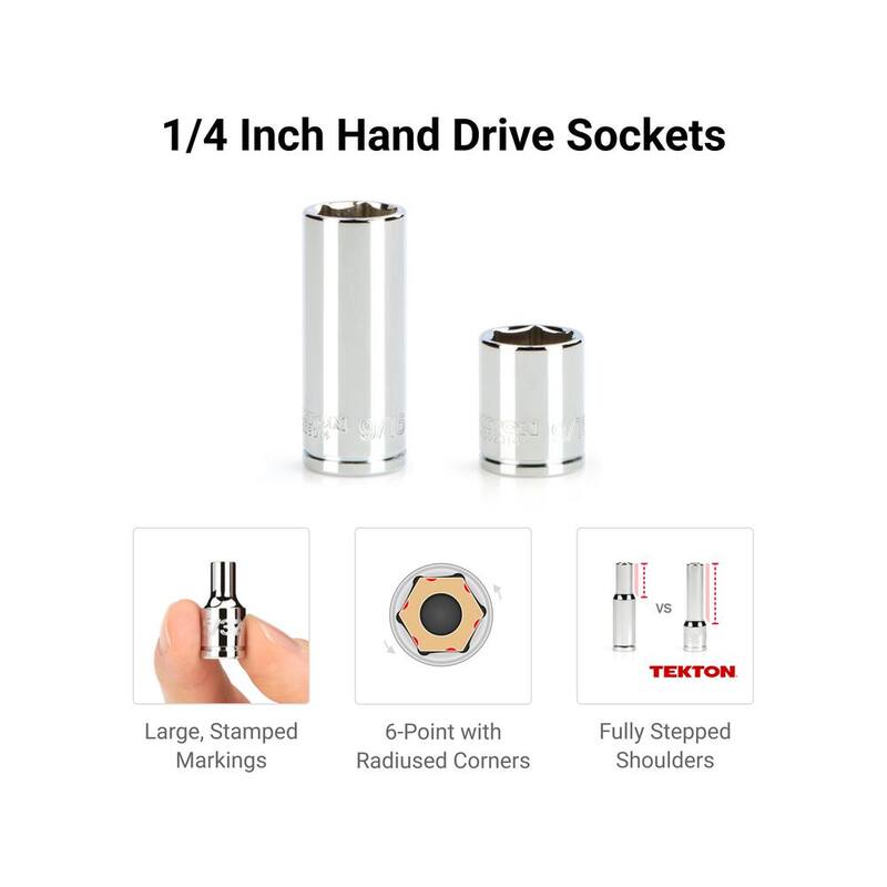 Set de 35 piezas de llaves y trinquete de 1/4 de pulgada de 6 puntos con rieles (4 mm-15 mm) - SKT03201