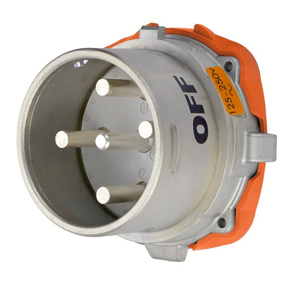 Receptáculo de clavija y enchufe Meltric, 100 A, 125/250V CA, 3 polos, NEMA 4X - 37-98077