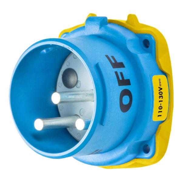 Receptáculo de clavija y enchufe Meltric, 60 A, 3 polos, NEMA 4X - 33-68109