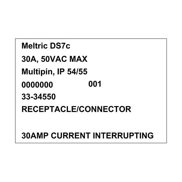 Receptáculo Meltric Pin & Sleeve, 30 A, 50V AC, 3 Polos - 33-34550