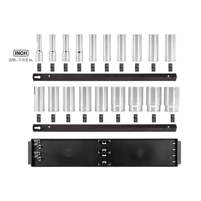 Juego de dados profundos TEKTON de 1/2 pulg. con rieles (3/8 pulg.-1-1/2 pulg.) (19 piezas) - SHD92127
