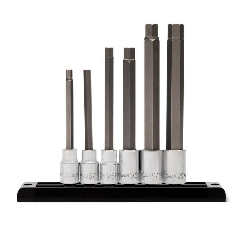 Juego de 6 puntas de vaso hexagonales largas de 1/2 pulgadas SAE de GEARWRENCH - 82587