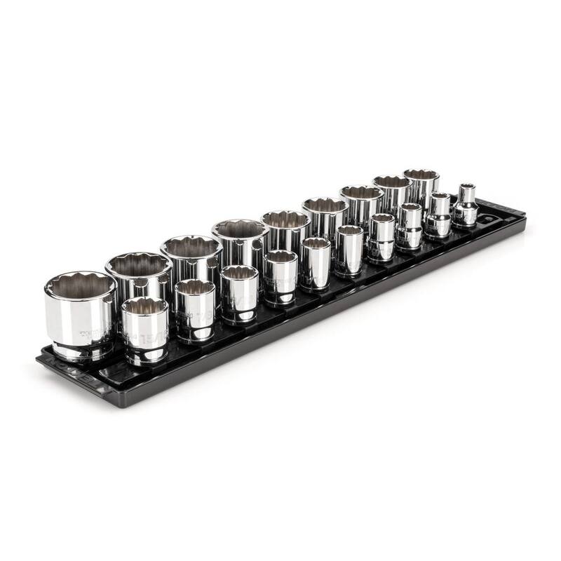 Juego de llaves de vaso de 1/2 pulg. de TEKTON con rieles (de 3/8 a 1-1/2 pulg.) (19 piezas) - SHD92126
