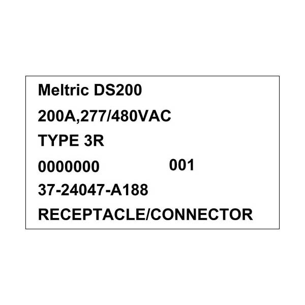 Receptáculo Pin & Sleeve Meltric, 200 A, 277/480V AC, NEMA 4X - 37-24047-A188