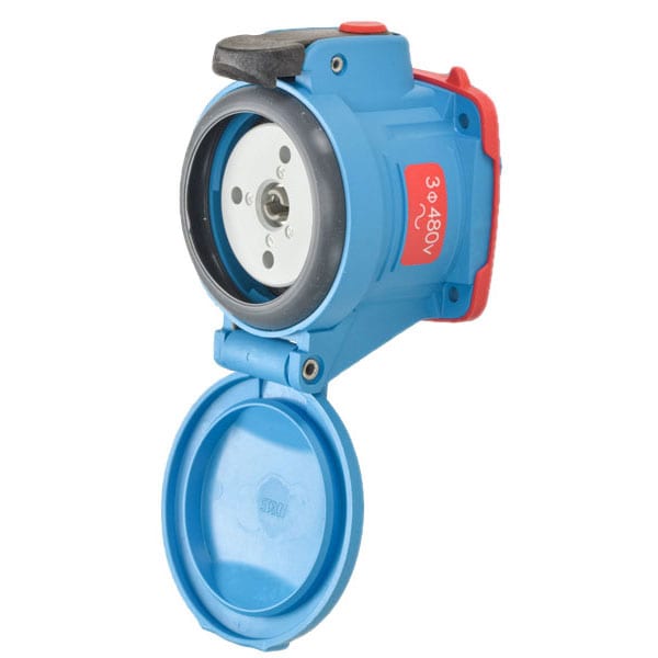 Receptáculo de pasador y enchufe, 30 A, 480V AC, 3 polos, NEMA 4X - 63-34043-375-270-843-NC