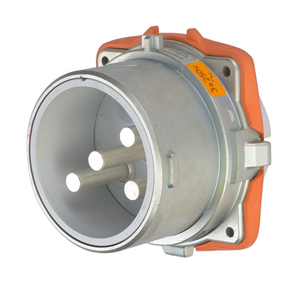 Meltric Pin & Sleeve Receptacle, 200 A, 250V AC, Three Phase, 3 Pole, Style 2 Grounding, NEMA 4X - 37-28073-A155