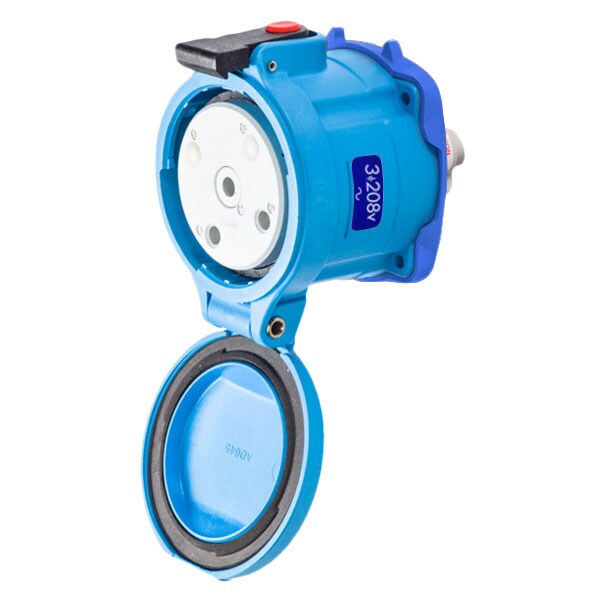 Receptáculo Pin & Sleeve Meltric, 100 A, 208V AC, 2 Polos, NEMA 4X - 31-64232-K16-NC