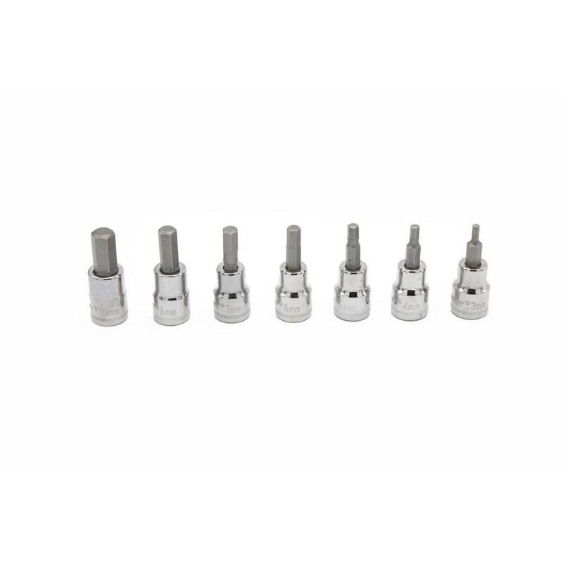 Juego de sockets de llave hexagonal métrica de 3/8 pulgadas (7 piezas) - CBSS1N