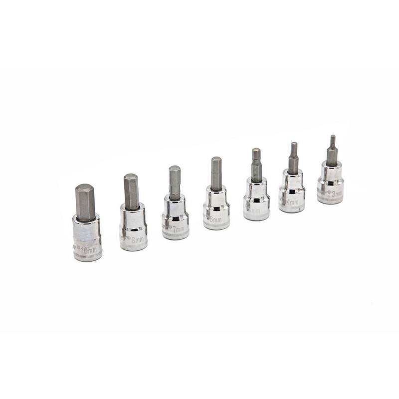 Juego de sockets de llave hexagonal métrica de 3/8 pulgadas (7 piezas) - CBSS1N