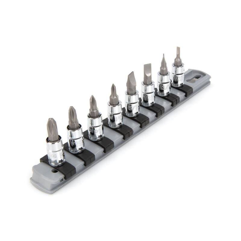 TEKTON Juego de puntas para dados Phillips/ranuradas de 1/4 pulgadas (8 piezas) - SHB90104